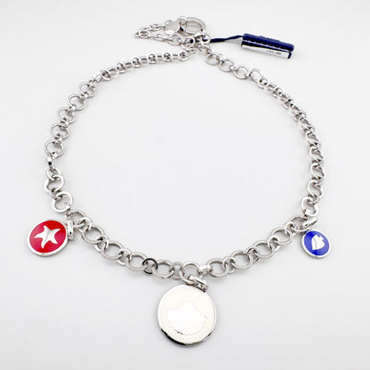 Naszyjnik Bliss Gioielli z kolorowymi medalionami w odcieniach czerwieni i granatu