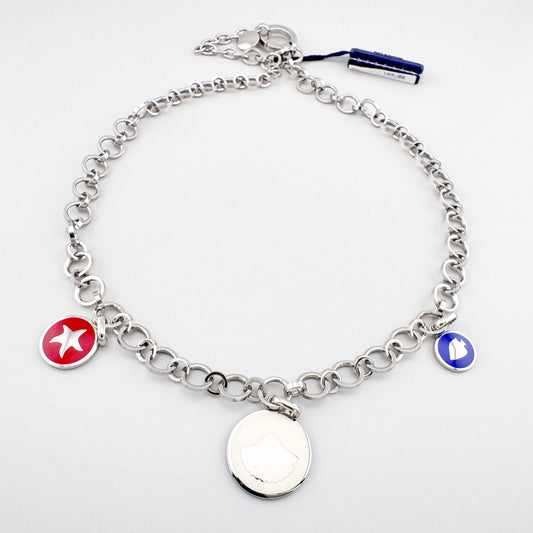 Naszyjnik Bliss Gioielli z kolorowymi medalionami w odcieniach czerwieni i granatu