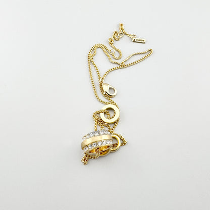 Collier Pilgrim doré avec pendentifs ronds et cristaux scintillants