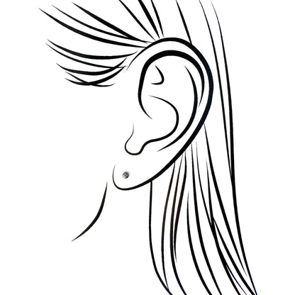 Ear illustration with 925 silver ball studs, matte patina finish and a clean minimal LULU Copenhagen vibe