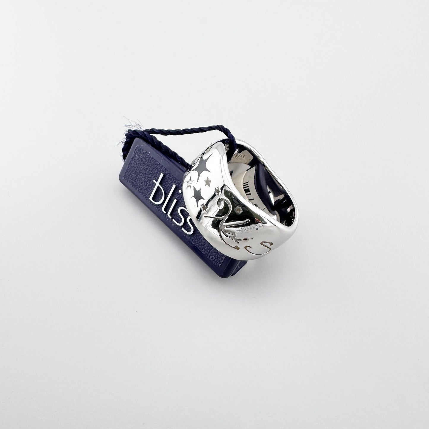 Bague Bliss Gioielli avec étoiles gravées et surface argentée brillante