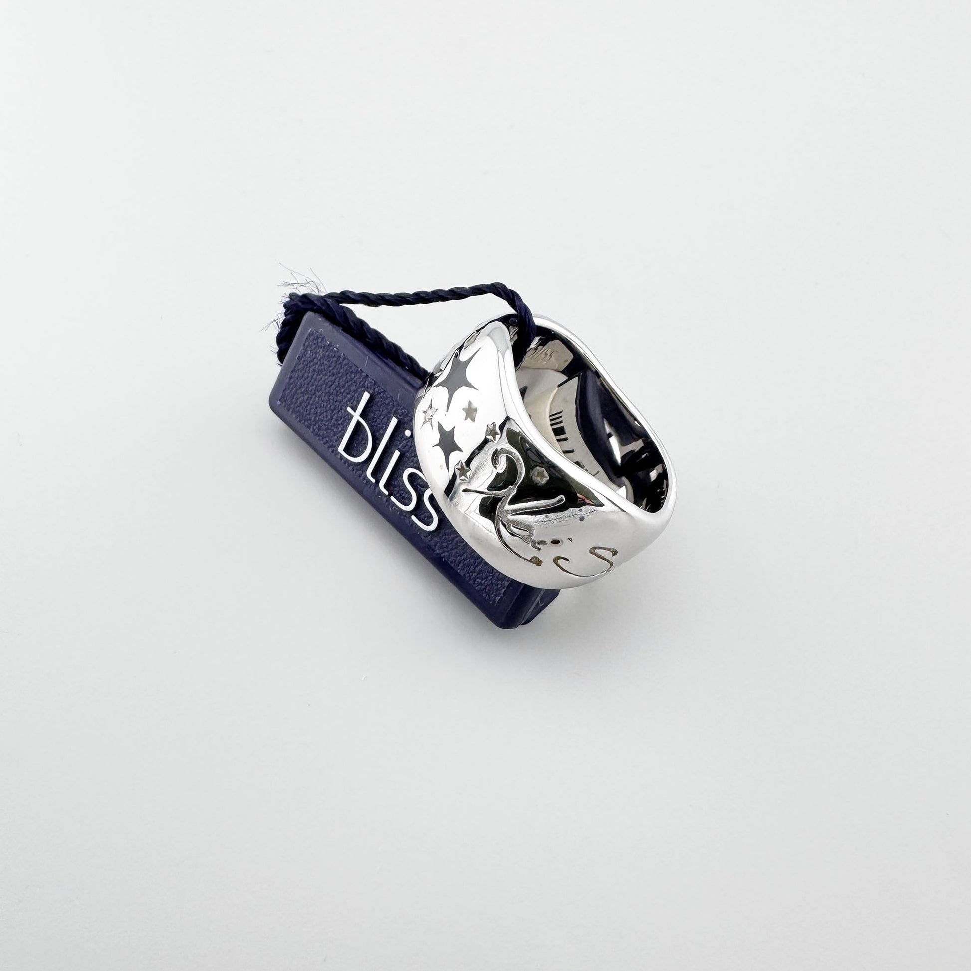 Bague Bliss Gioielli avec étoiles gravées et surface argentée brillante