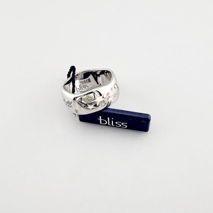 Ring mit Sternmotiven Bliss Gioielli in breiter silberner Form mit Gravur