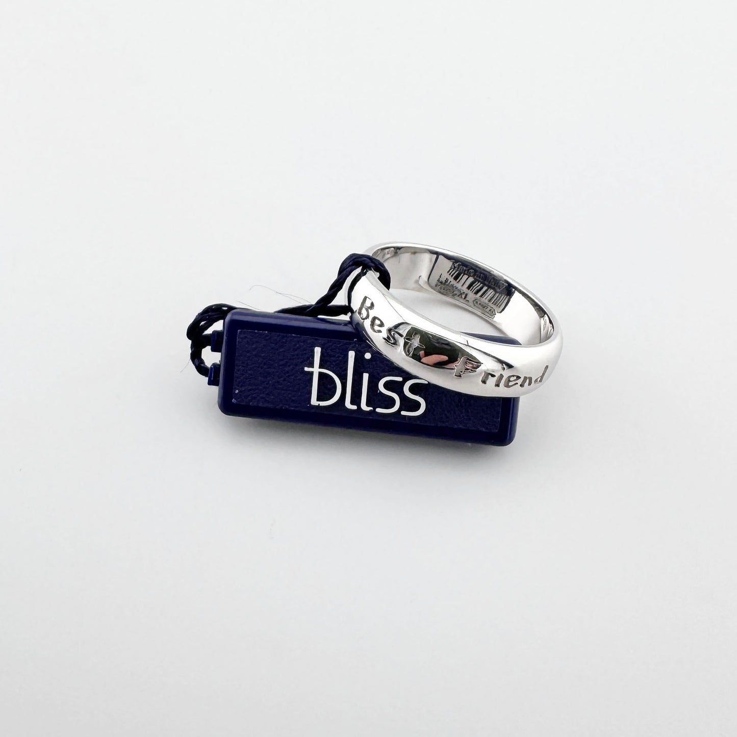 Ring Best Friend Bliss Gioielli mit glatter Silberform und eingraviertem Schriftzug