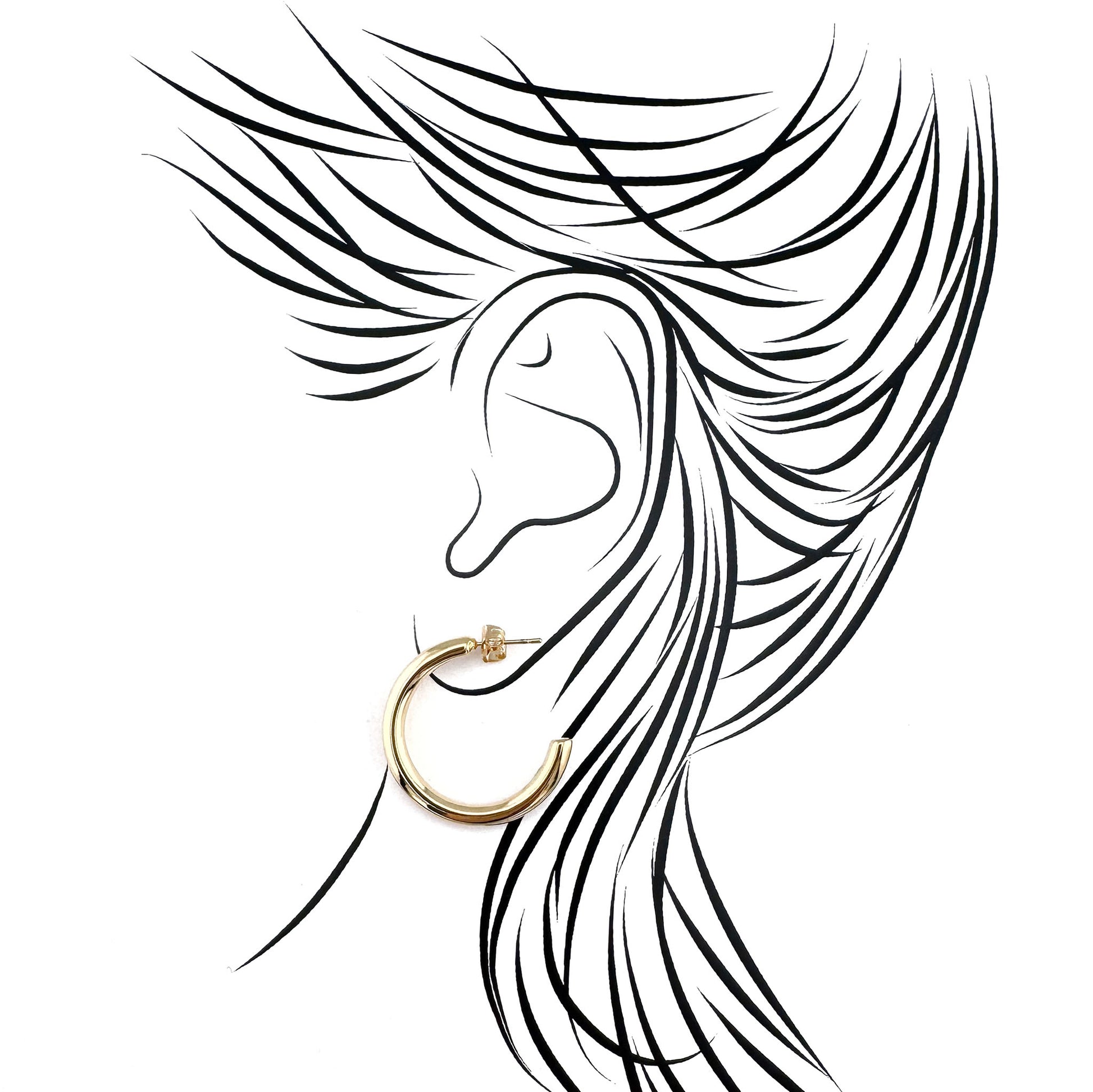 Elegant LULU Copenhagen gold hoops with smooth polish reflecting modern minimalism