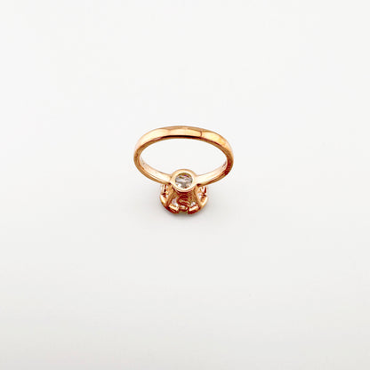 Позолочена каблучка-солітер Thomas Sabo з круглим цирконієм у чотирилапковій оправі