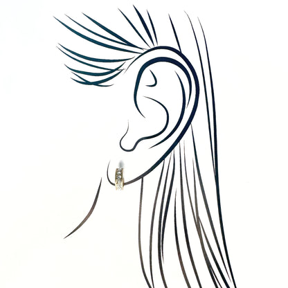 Pilgrim gold zircon semi-hoops with a satin finish and a neat front row of clear stones