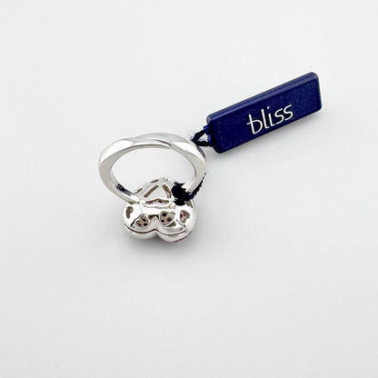 Каблучка Bliss Gioielli у формі серця з рожевими цирконіями