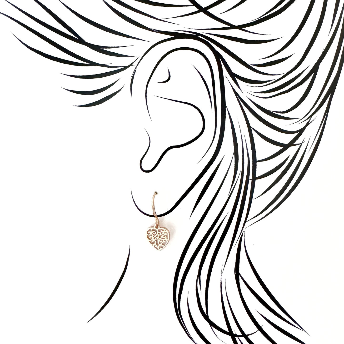 Pilgrim openwork heart earrings in a gold-tone polish, lightweight hooks and elegant shine