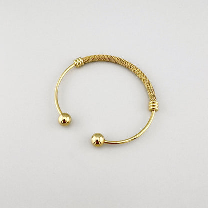 Комплект mesh Maravillas: браслет-манжета з плавними лініями та м’яким блиском