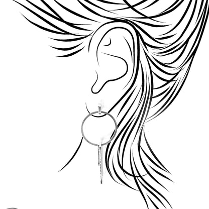 Pilgrim geometric earrings with circle and paperclip-like bar, sleek polished shine