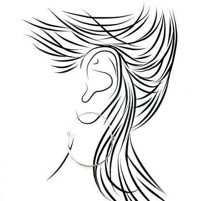Delicate silver hoop earrings with hook clasp and sleek design