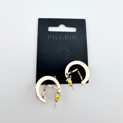 Позолочені кільця Pilgrim з дзеркальною поліровкою, чистий напівкруглий контур і легкість