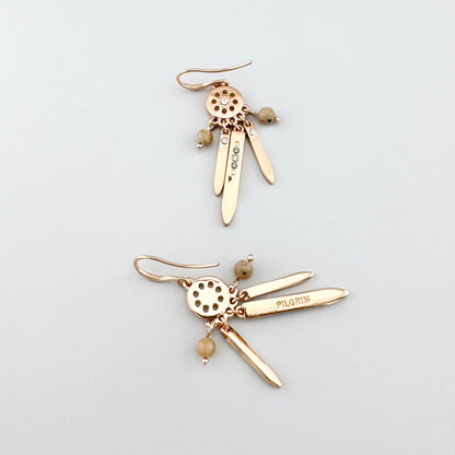 Підвісні сережки Pilgrim із цирконіями та довгими підвісками, м’який рух