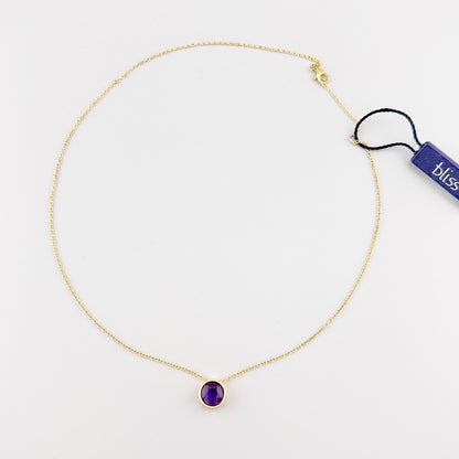 Naszyjnik Bliss Gioielli z fioletowym kwarcem na pozlacanym lancuszku ze srebra 925