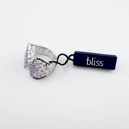 Каблучка Bliss Gioielli зі срібла з фіолетовими каменями у фірмовій упаковці