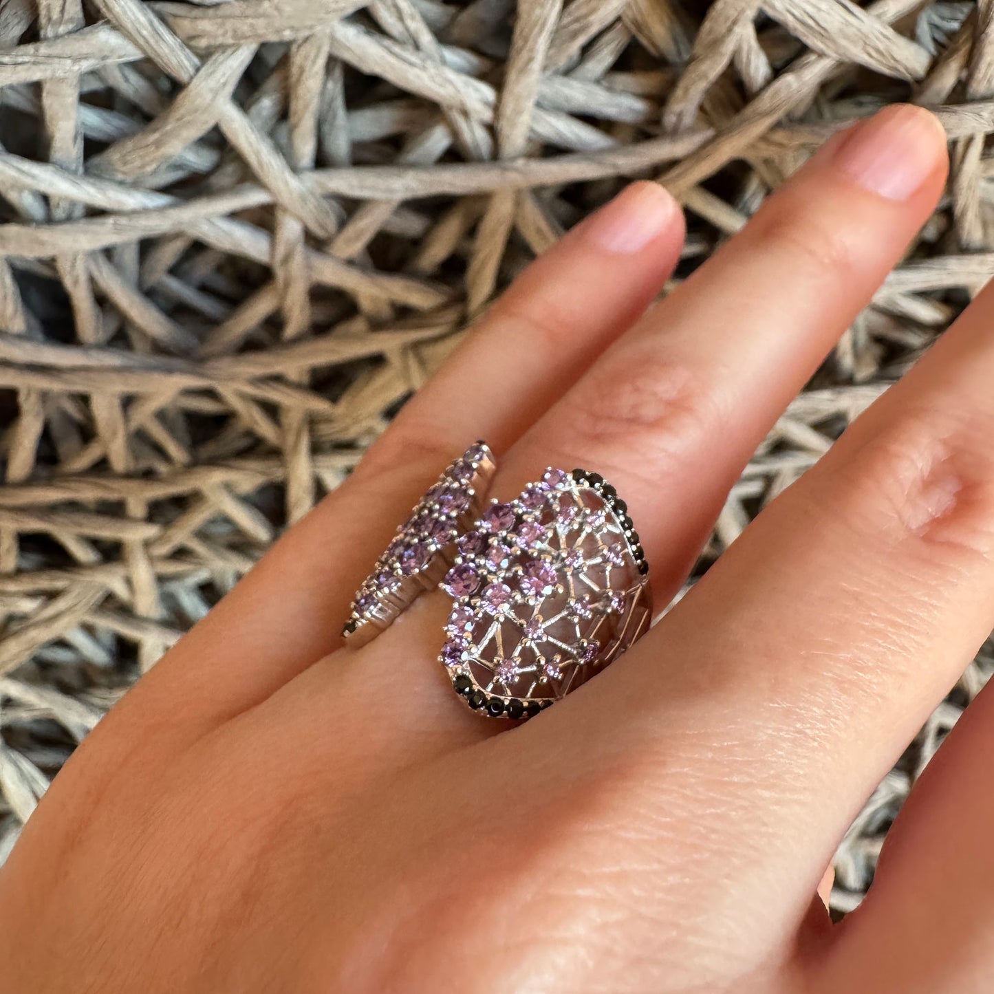 Anello Bliss Gioielli in argento con pietre viola sfaccettate