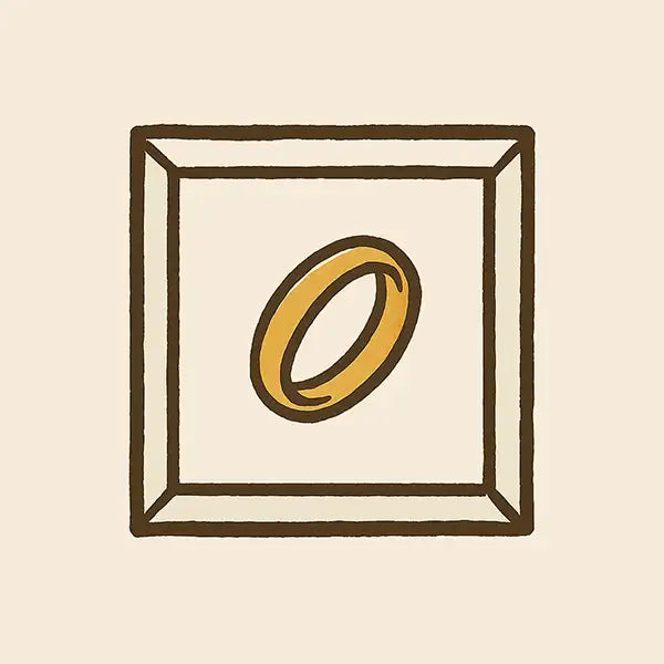 Minimalist frame with a golden ring, representing realistic jewelry photos by Prekrasy