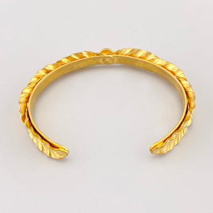 Offenes Armband Reminiscence mit Blattmotiv und eleganter Goldoptik