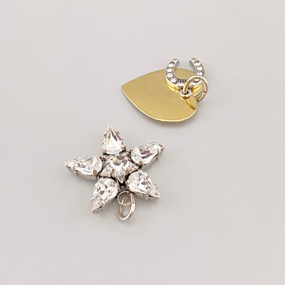 Подвеска сердце с подковой Reminiscence, теплое золочение, сияние цирконий, аккуратный минимализм