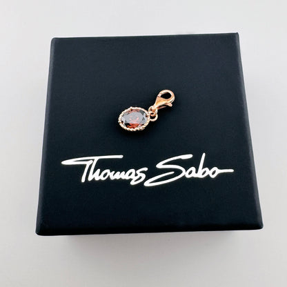 Charms Thomas Sabo z cyrkonią w owalnej oprawie i wykończeniem w odcieniu różowego złota
