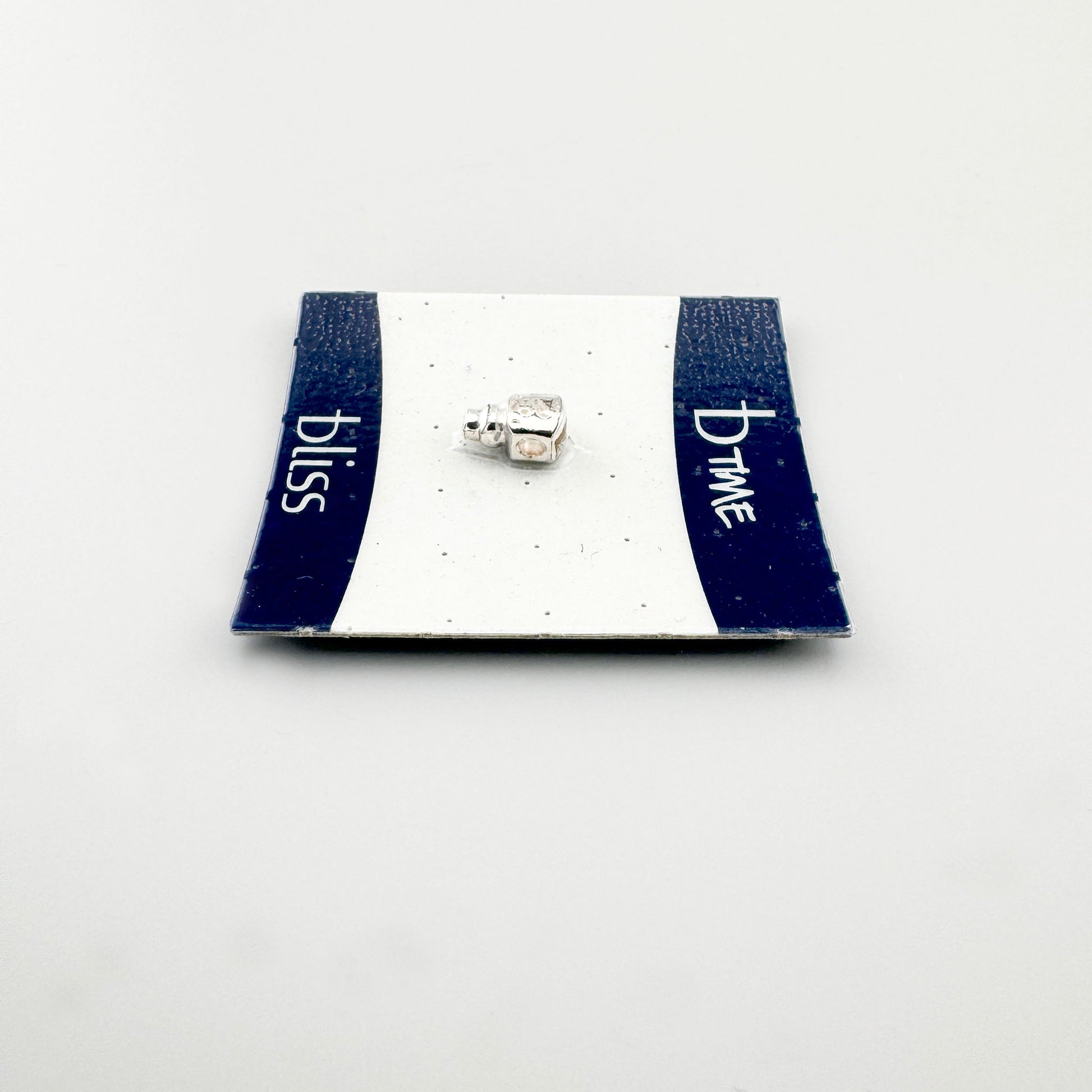 Mini silver charm Bliss Gioielli with a clean modular shape and threading hole
