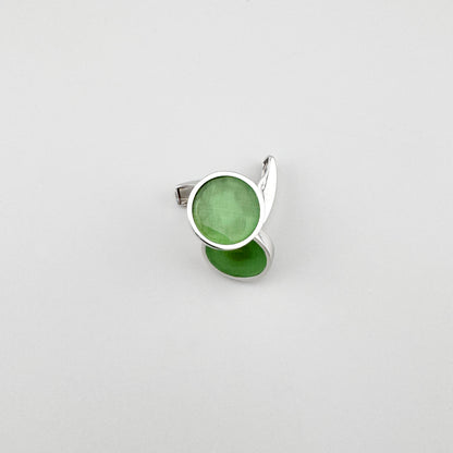 Boutons de manchette Bliss Gioielli avec revers gravé et détail vert
