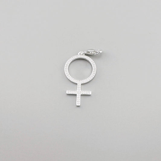 Silver Thomas Sabo female symbol charm shown upright on a light background