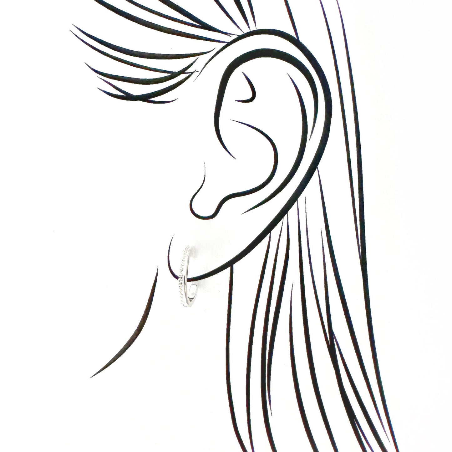 Small silver textured hoops with stud closure for modern looks