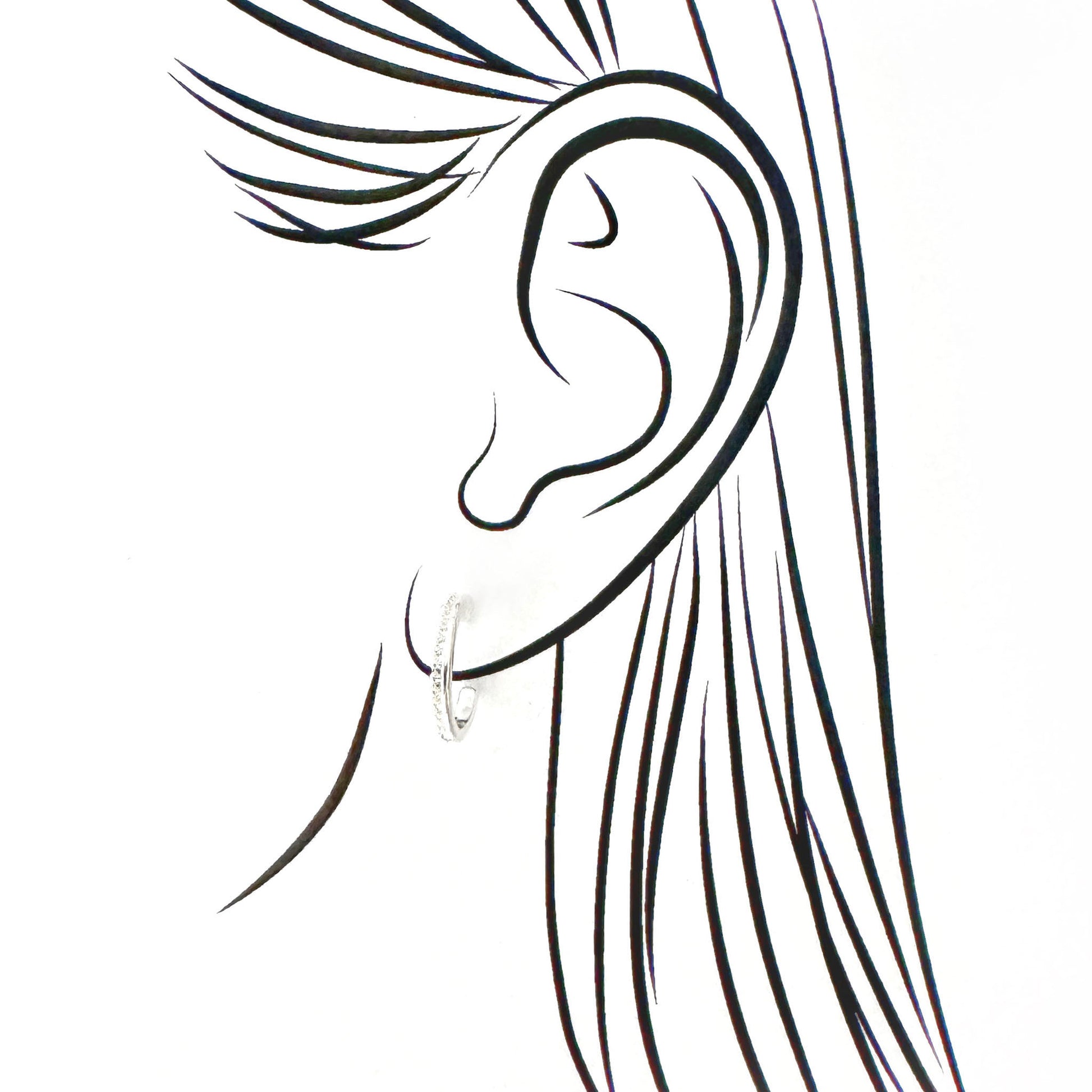Small silver textured hoops with stud closure for modern looks