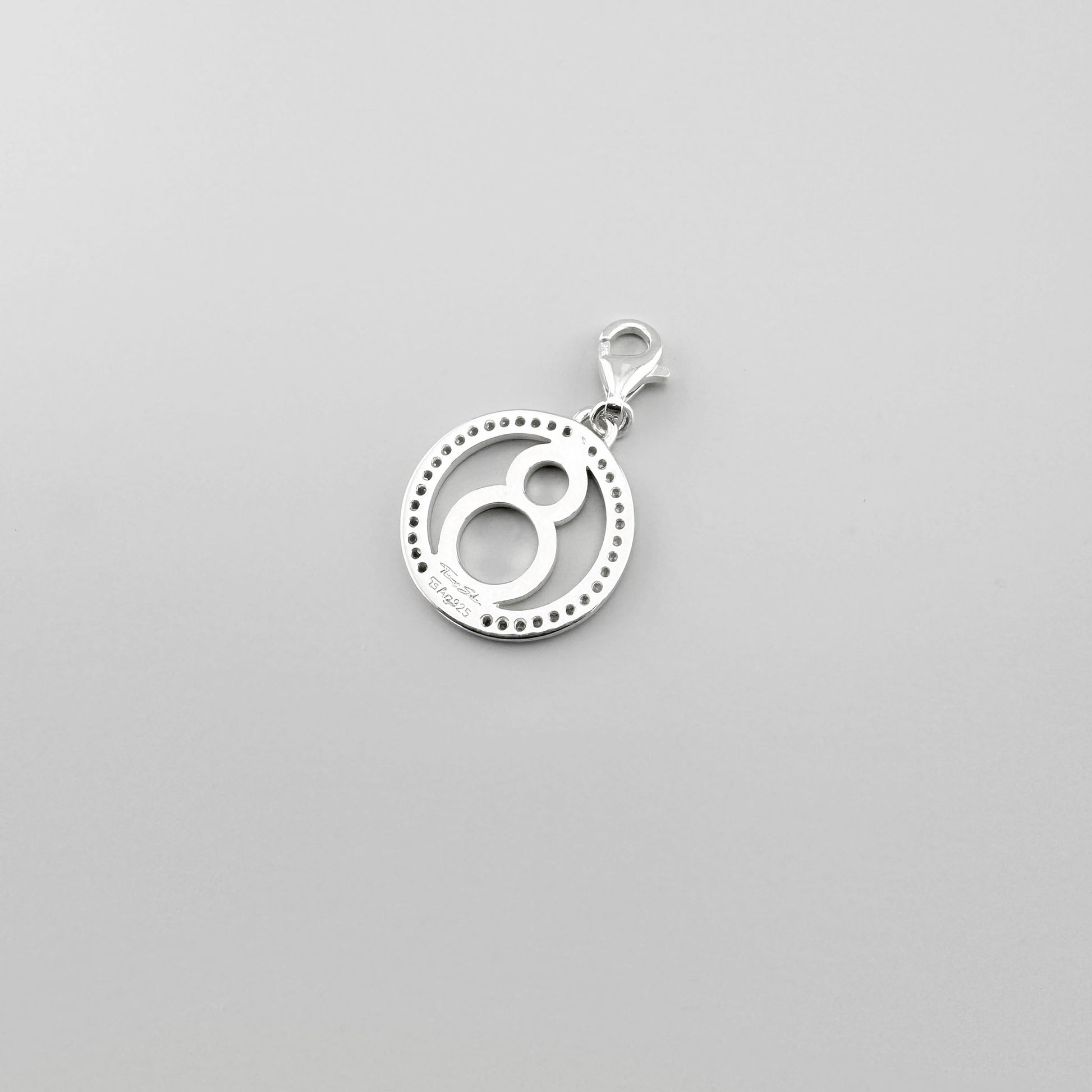 Срібний шарм із цифрою вісім Thomas Sabo та сяйливою рамкою з цирконіями