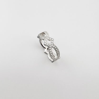Silver Thomas Sabo ring with white cubic zirconia in an openwork pavé design