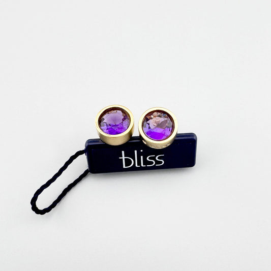 Kolczyki srebrne z kwarcem Bliss o delikatnym fiołkowym połysku