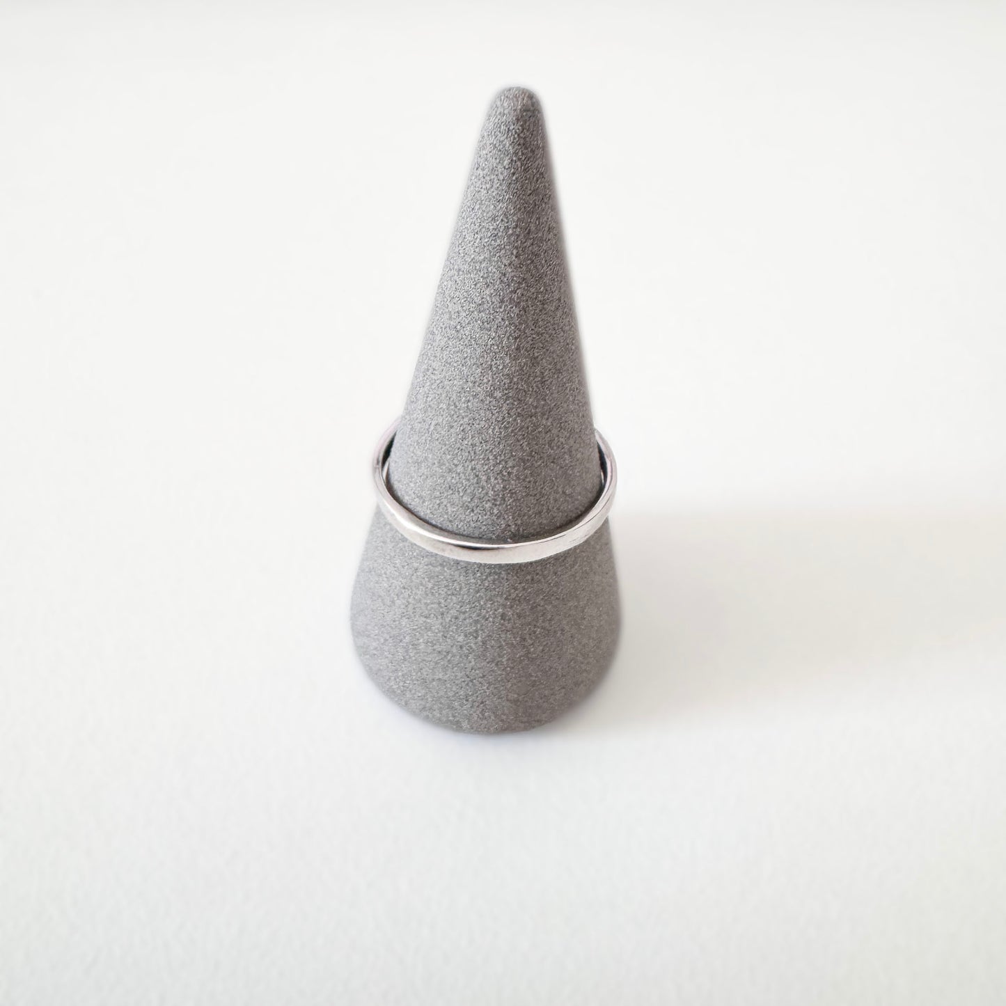 Minimalist silver ring Universe with a smooth polished surface and clean profile