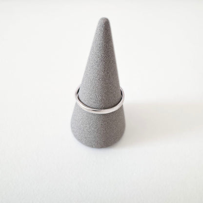 Minimalist silver ring Universe with a smooth polished surface and clean profile