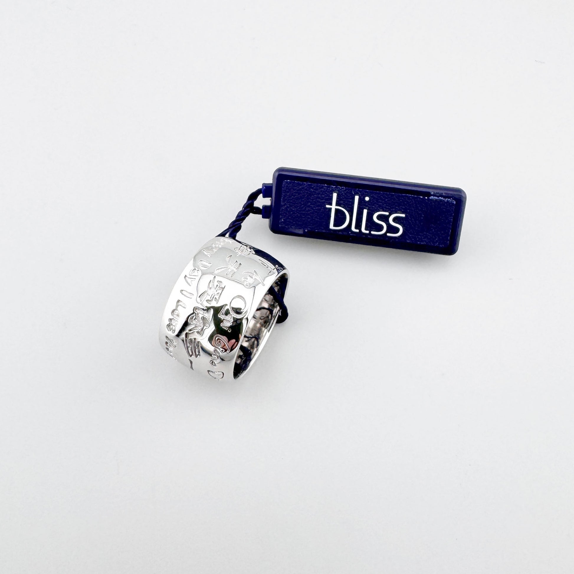 Gravierter Silberring Bliss Gioielli in breiter Form mit glänzender Oberfläche