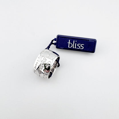 Gravierter Silberring Bliss Gioielli in breiter Form mit glänzender Oberfläche
