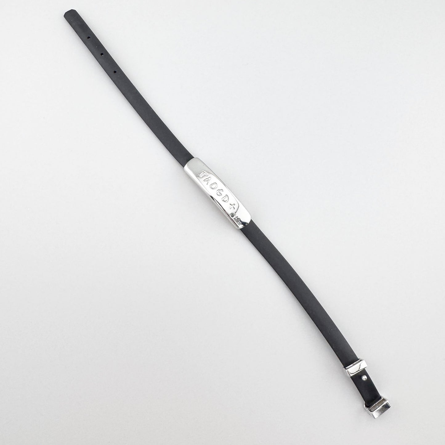 Bracelet Bliss Gioielli en argent et caoutchouc avec forme sobre et moderne