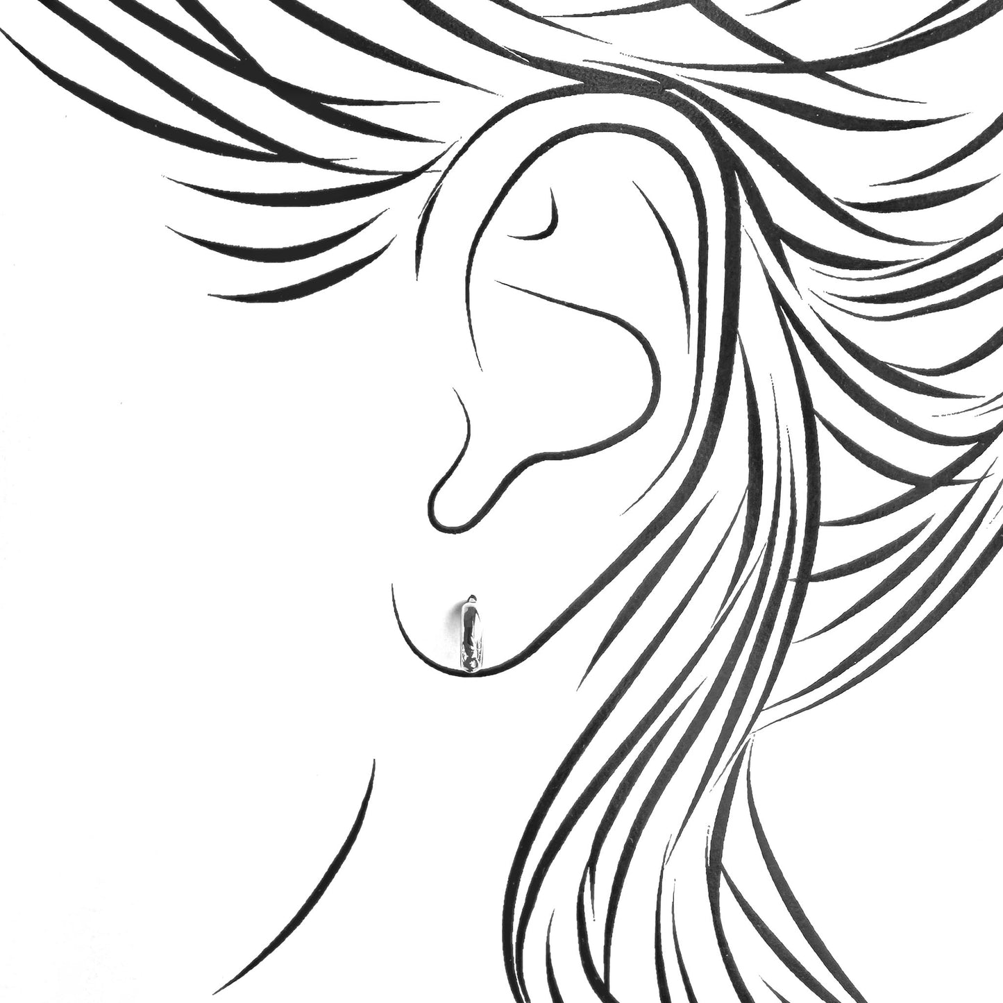 Minimalist silver stud earrings with a smooth, organic curve and gentle shine