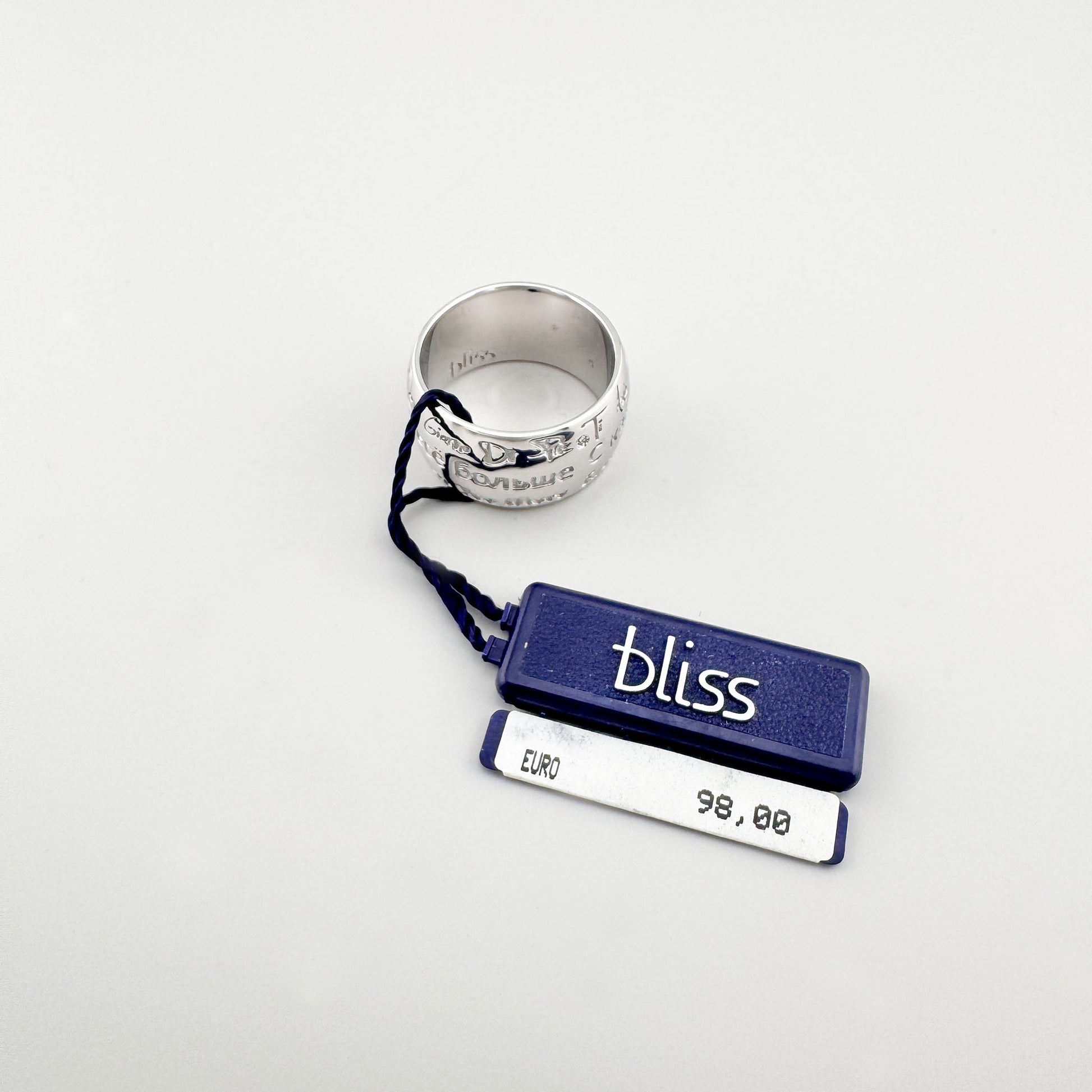 Breiter gravierter Ring Bliss Gioielli mit glänzender Silberoberfläche