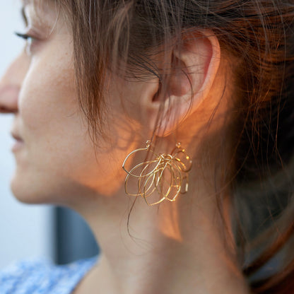 Beautiful earrings in the shape of flowers