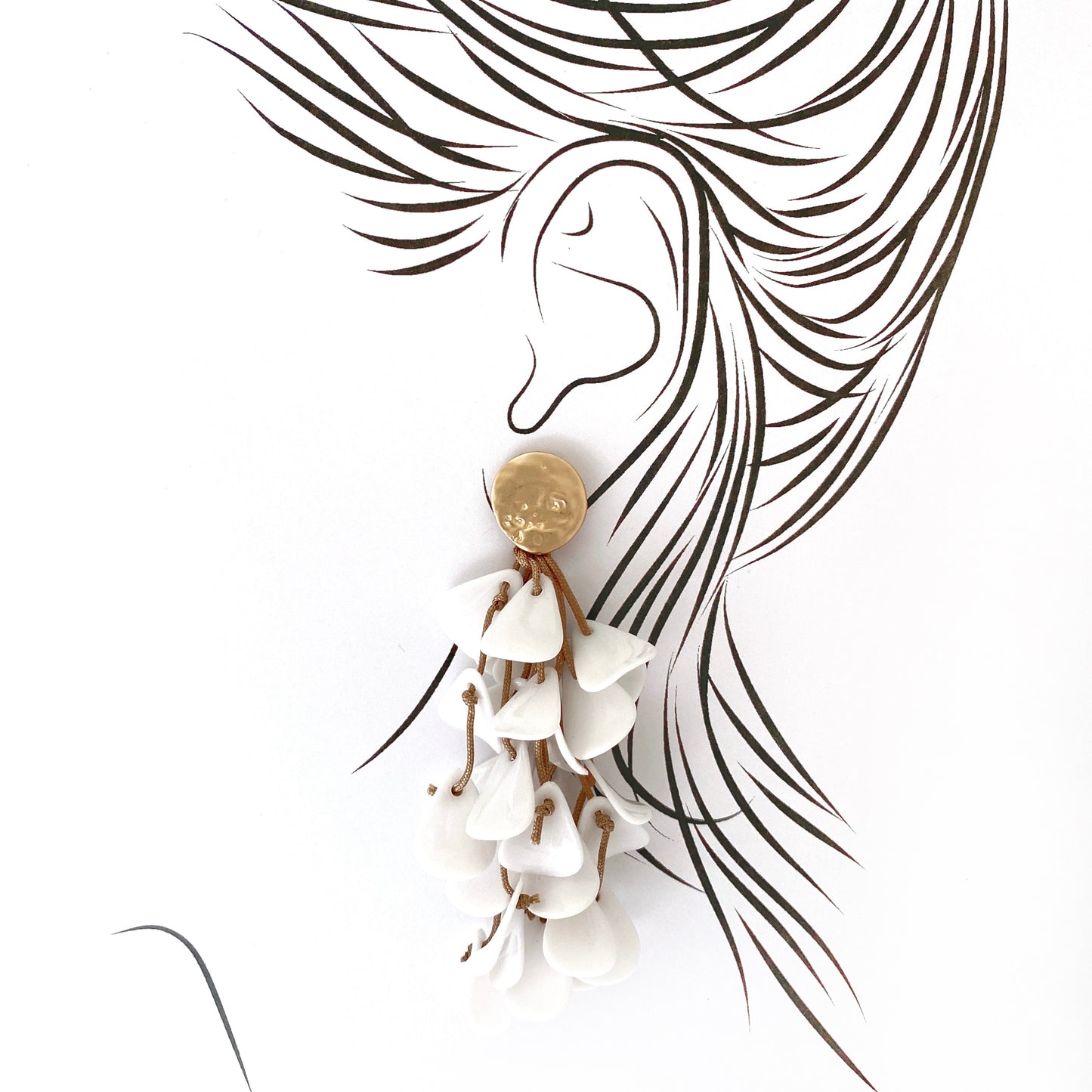 White petal earrings Sonata (Spain)