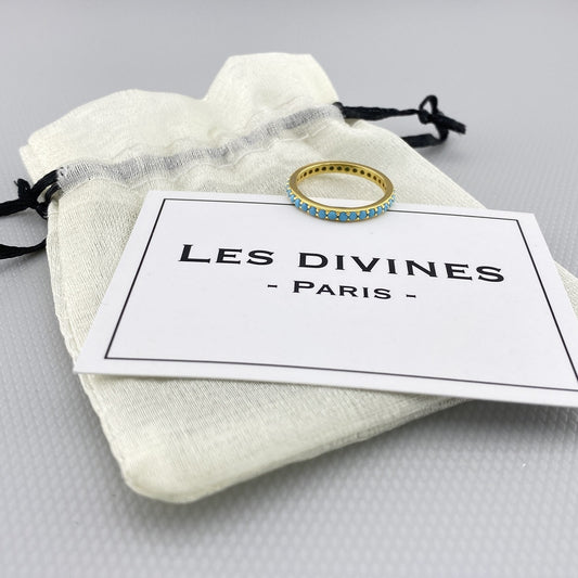 Cienki pierścionek z kamieniami Les Divines (France) - prekrasy.com