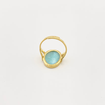 Ring with oval amazonite IRL (France)