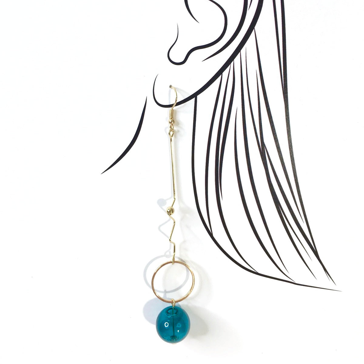 Earrings with turquoise balls