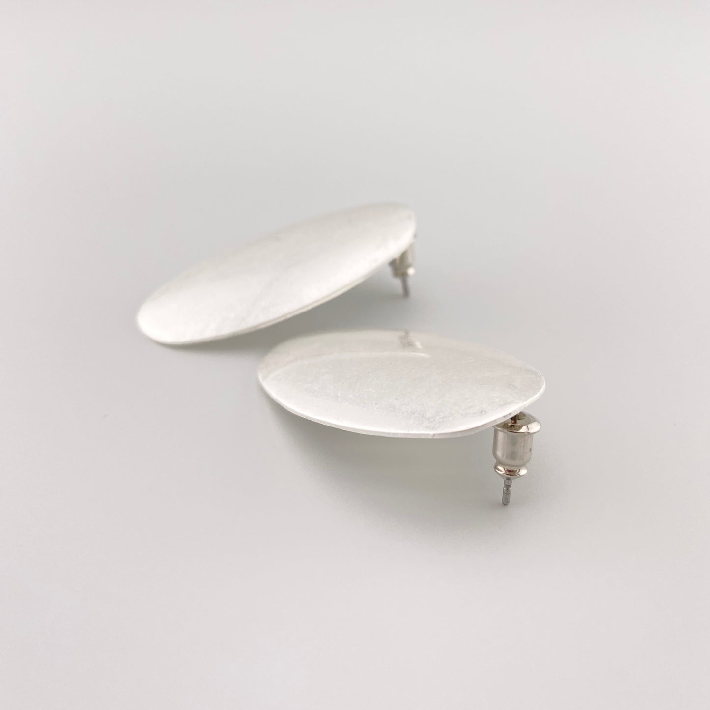 Oval silver earrings Sonata (Spain)