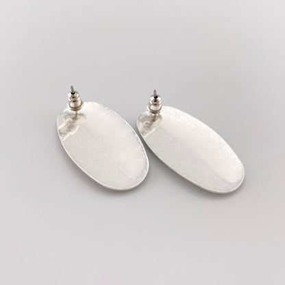 Oval silver earrings Sonata (Spain)