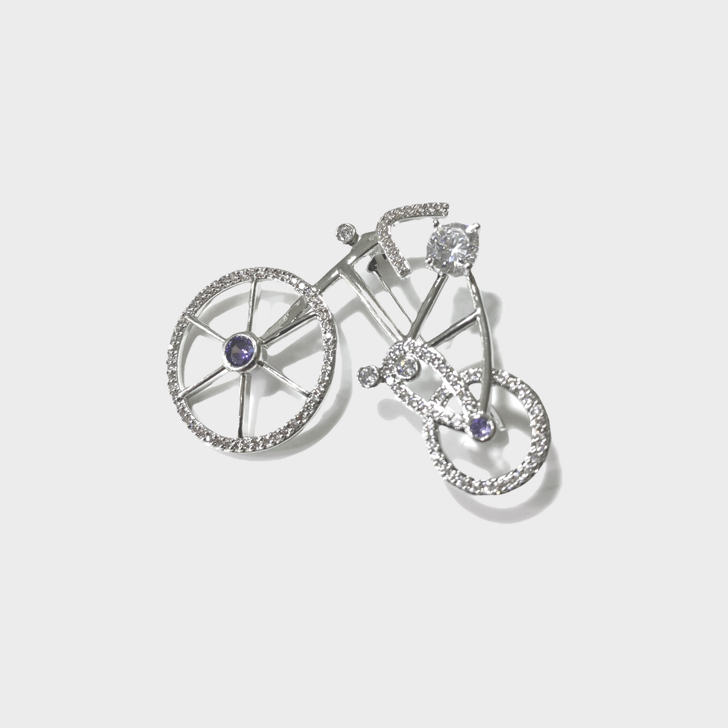 Bike brooch with zircons