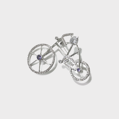 Bike brooch with zircons