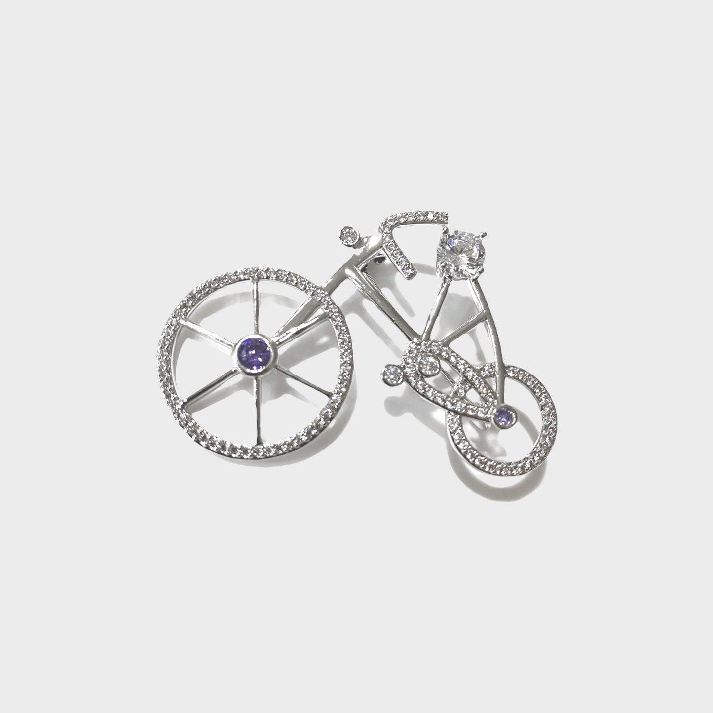 Bike brooch with zircons